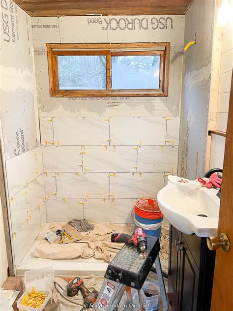 How to build a custom tile shower niche | Four Generations One Roof