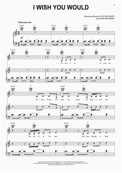 I Wish You Would Piano Sheet Music | OnlinePianist