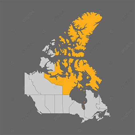 Map Of Canada Featuring Highlighted Nunavut Territory Province Canada Outline Vector, Province ...