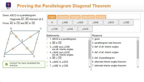 Given: ABCD is a parallelogram. Diagonals AC, BD intersect at E. Prove ...