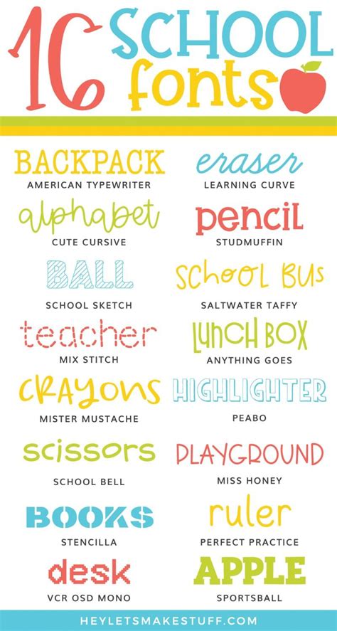 Cheap and Free School Fonts for Cutting Machines - Hey, Let's Make Stuff