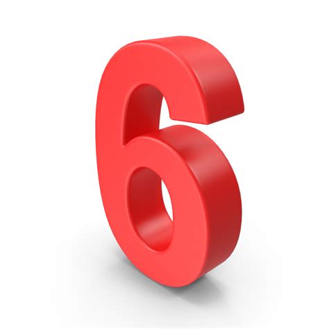 Red Number 6 PNG Images & PSDs for Download | PixelSquid - S122248788