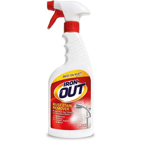 Iron OUT Spray Gel Rust Stain Remover, Remove and Prevent Rust Stains in Bathrooms, Kitchens ...