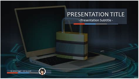 Free computer security PPT #64926 | SageFox PowerPoint Templates.