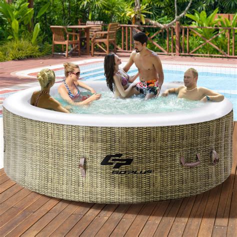 6 Person Inflatable Hot Tub Outdoor Jets Portable Heated Bubble Massage Spa New for sale from ...