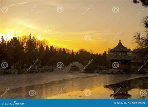 The Lotus Pond in Baoding City, China. the Famous Ancient Garden Stock ...