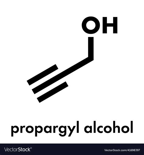 Propargyl alcohol molecule skeletal formula Vector Image