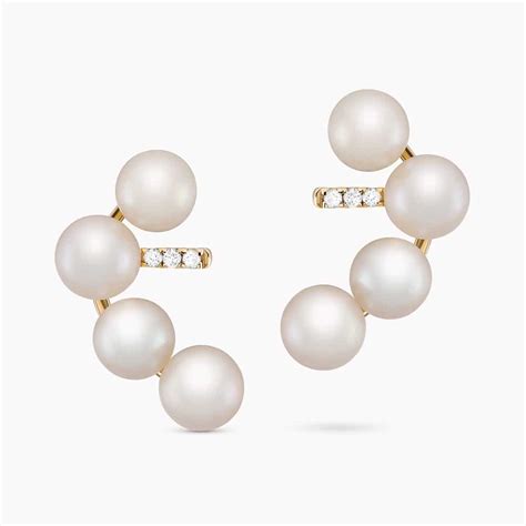 Diamond and Pearl Earrings - caprice