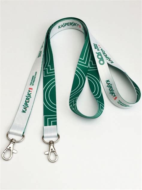 Sublimation lanyards personalised for for Kaspersky Lab with fully custom design. These ...