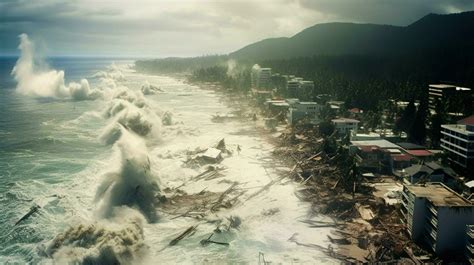 tsunami receding revealing the shocking damage 30654580 Stock Photo at ...