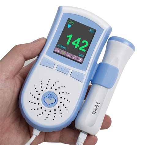 3MHz Blue Doppler Color LCD Display Pocket Fetal Doppler Prenatal Heart Baby Heart Monitor 3MHz ...