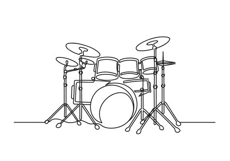 Continuous one line drawing of a drums 6484816 Vector Art at Vecteezy