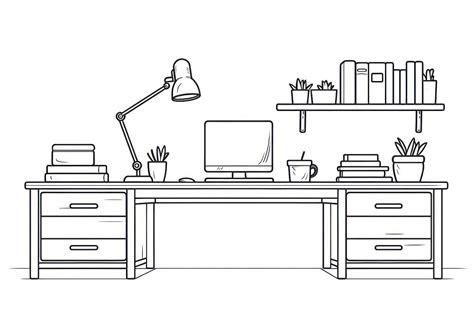 Workspace furniture sketch table. AI | Premium Photo Illustration - rawpixel