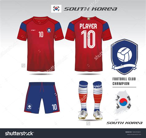 South Korea Soccer Jersey Team Apparel Stock Vector (Royalty Free ...