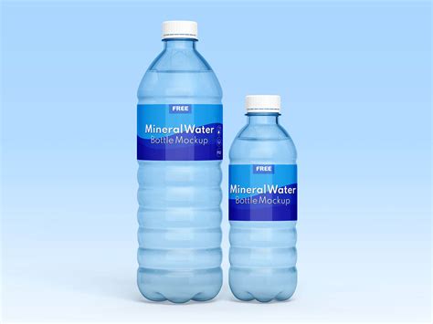 Free 1.5 & 0.5 Liter Drinking / Mineral Water Bottle Mockup PSD Set - Good Mockups