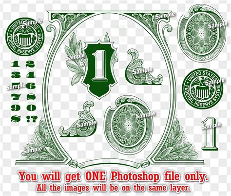 Green Color Money Dollar Bill Design Images Photoshop Transparent File ...