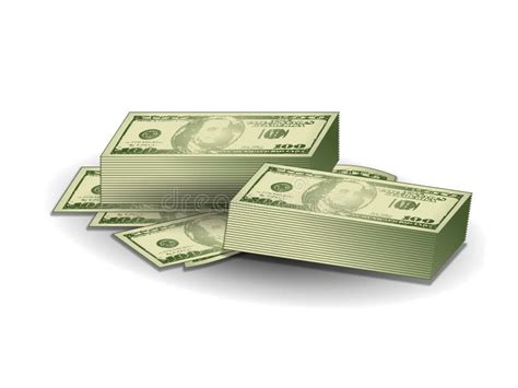 Stacks of Hundred Dollar Bills Stock Illustration - Illustration of graphics, clipart: 4570453