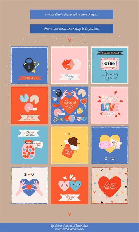 Custom-Designed Illustrations | Valentines card design, Valentine's day ...