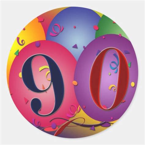 90th Birthday balloon stickers | Zazzle.com