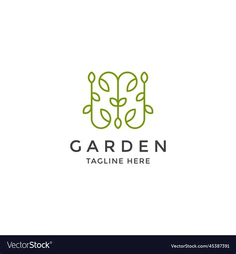 Garden logo design template flat natural Vector Image