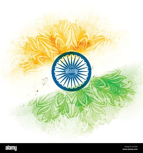 Vector indian flag in watercolor background. Concept Indian Stock ...