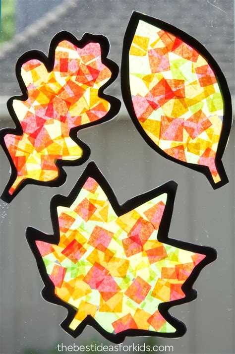 Leaf Suncatcher Craft - The Best Ideas for Kids | Thanksgiving crafts ...