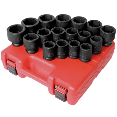 Sunex 3/4 in. Drive Heavy Duty Metric Impact Socket Set (17-Piece) | Impact socket set, Socket ...