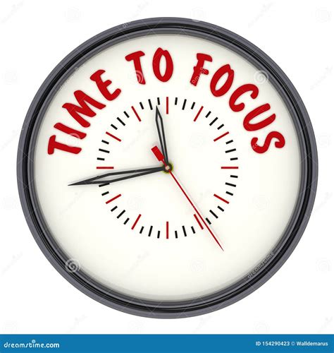 Time To Focus. Clock with Text Stock Illustration - Illustration of ...