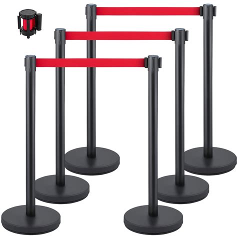 VEVOR Crowd Control Stanchion, Set of 6 Pieces Stanchion Set, Stanchion ...