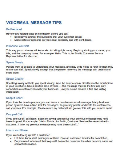 Voicemail Greeting - 30+ Examples, Format, How to Set, PDF