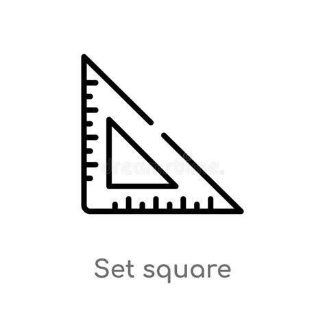 Outline Set Square Vector Icon. Isolated Black Simple Line Element Illustration from Education ...