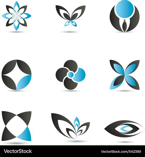 Blue logo elements Royalty Free Vector Image - VectorStock