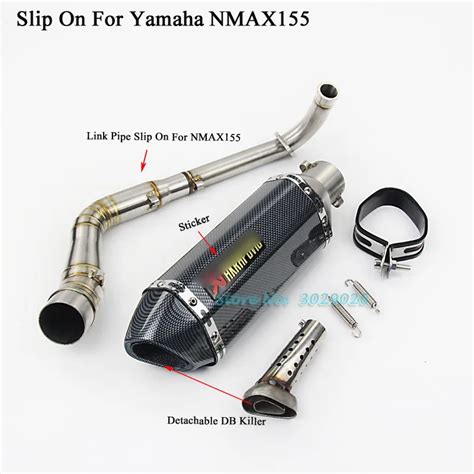 NMAX155 Slip On Full System For Yamaha NMAX 155 Motorcycle Modified Exhaust Muffler Set with ...