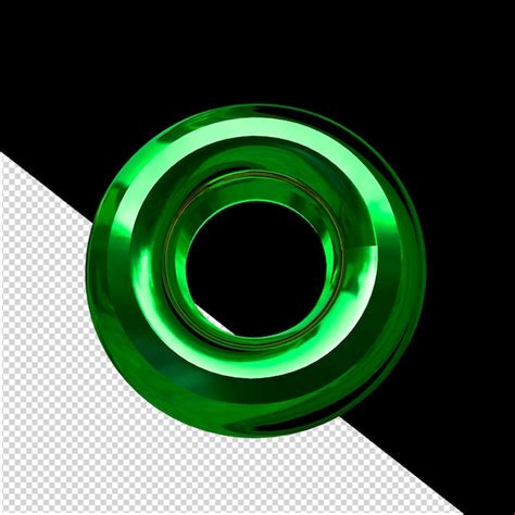 Premium PSD | Symbol made of green with beveled letter o