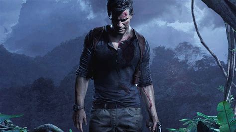 Download Uncharted Nathan Drake In Forest Wallpaper | Wallpapers.com