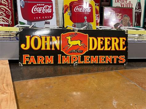 Porcelain John Deere Farm Implements Sign | GAA Classic Cars