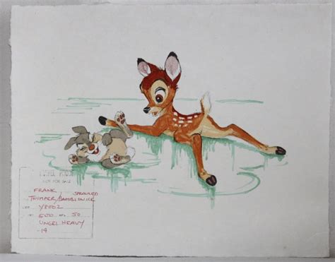 Thomas, Frank - Original colour drawing - Bambi and Thumber - Catawiki