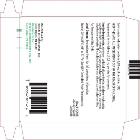 Clonidine Patch - FDA prescribing information, side effects and uses