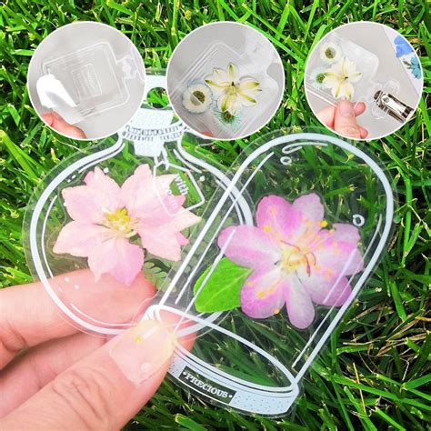 30 pcs Transparent Dried Flower Bookmarks Set