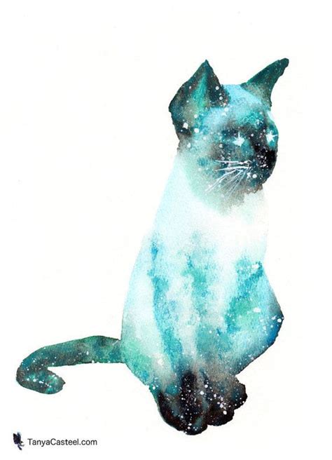 Cat Spirit Animal Art Print Watercolor 8x10 Galaxy Totem Guide | Etsy ...