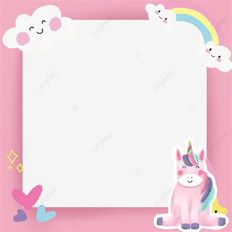 Hand Drawn Border Hd Transparent, Cute Hand Drawn Unicorn Border Or Frame Transparent Background ...