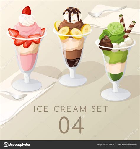 Ice Cream Sundae : Vector Illustration — Stock Vector © daraon #155786616