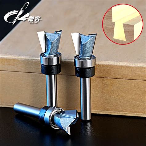 1PCS 6.35mm shank 1/4 dovetail cutter wood carving Industry Standard ...