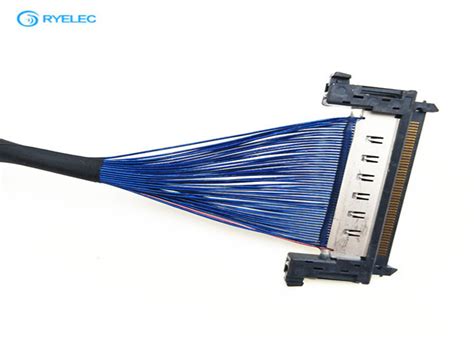 Male 0.5mm Pitch Connector LVDS Cable , Hirose Housing Blue LVDS Display Cable