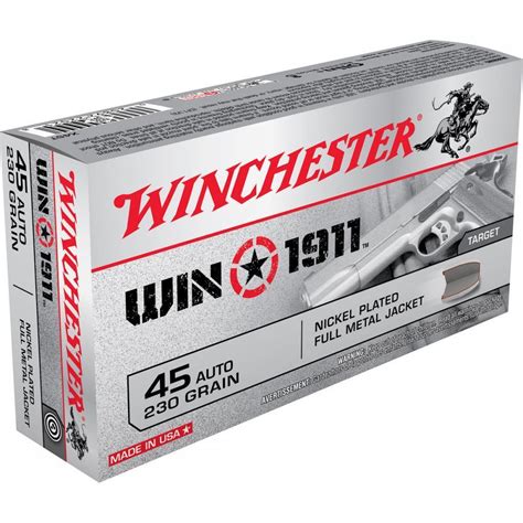 Winchester Win 1911 Handgun Ammo, .45 ACP, 230-gr., FMJ 50 rounds - $27 ...