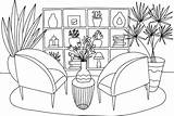 Living Room Interior coloring page Cozy Vector Design living  sketch template