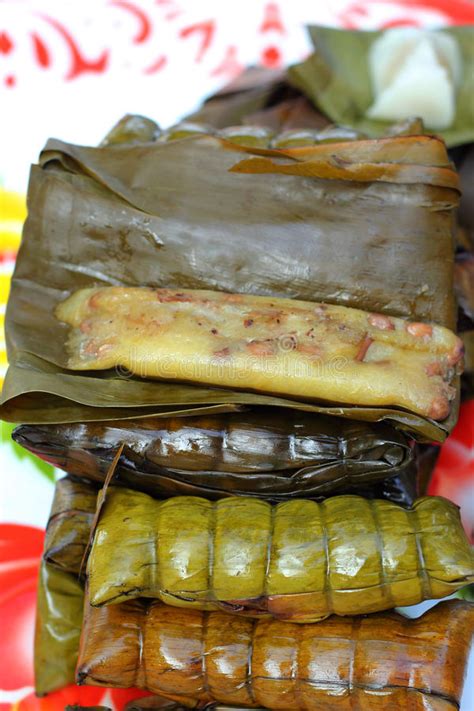 Sticky Rice Wrapped in Banana Leaves - Dessert Thailand. Stock Image - Image of thailand, thai ...