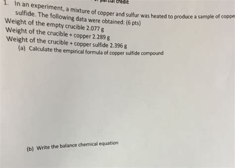 OneClass: How can I calculate the empirical formula of copper sulfide?