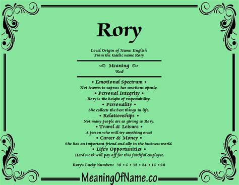 Rory - Meaning of Name