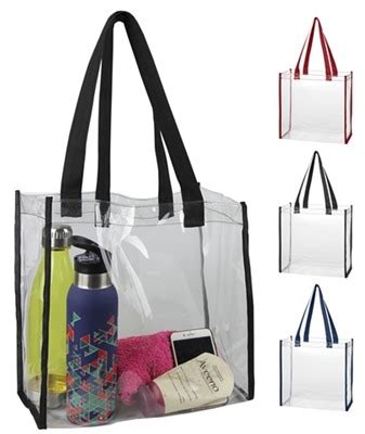 Promotional Clear PVC Tote Bags meet security regulations for sporting